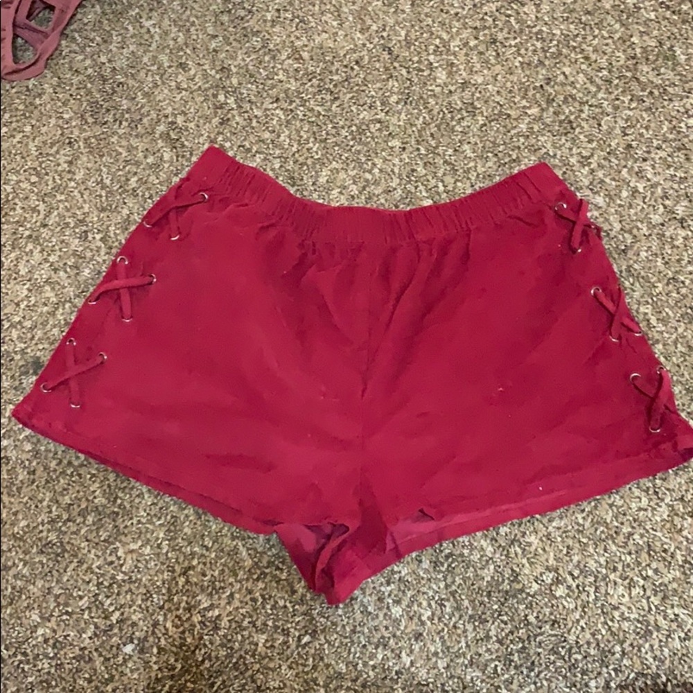 Crimson Corduroy Shorts